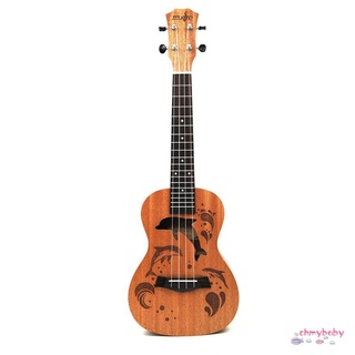 Soprano Ukulele Uke กีตาร์ฮาวาย Sapele 4 Strings เครื่องดนตรีไม้ [8/16]