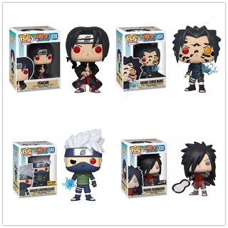 Funko POP โมเดลฟิกเกอร์ Naruto Itachi 578 Sasuke 455 Madara 722 Kakashi 548 ของเล่นสําหรับเด็ก