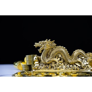 มังกร รูปปั้นมังกรมงคล ร้าน โชคดีทวีทรัพย์ ทำจากทองเหลืองแท้100% ส่งฟรี ถูกตามฮวงจุ้ย ของขวัญของตกแต่งบ้าน Dragon Statue