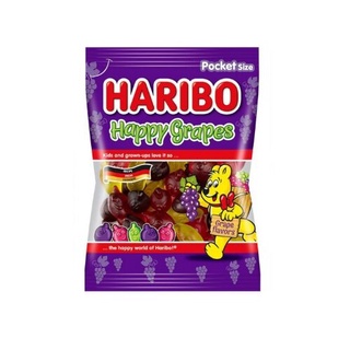 Haribo Happy Grapes 80g รสองุ่น เยลลี่ หรือกัมมี่แบร์ ตราฮาริโบ้ เจลลี่ ขนม ขนมขบเคี้ยว ขนมหวาน