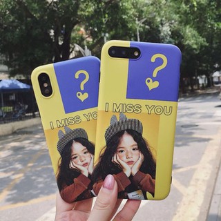 เคสยางนิ่ม คลุมรอบ ผิวด้าน ลาย เด็กผู้หญิง I MISS YOU ?