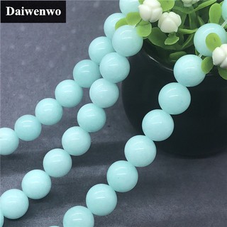 Amazonite Chalcedony ลูกปัดหินธรรมชาติ ทรงกลม ทรงหลวม Diy