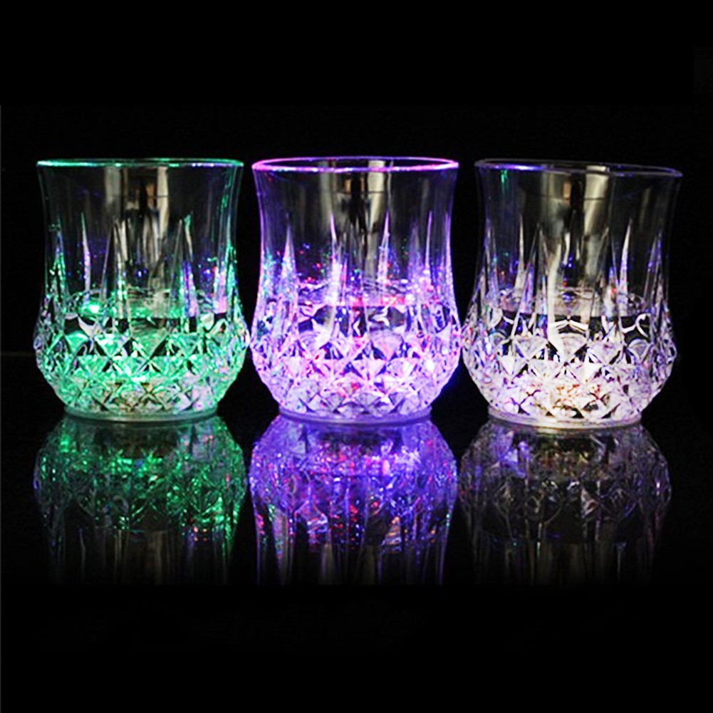 Inductive Colorful LED Wine Whisky Cup Flash light Glass Bar Beverage ...