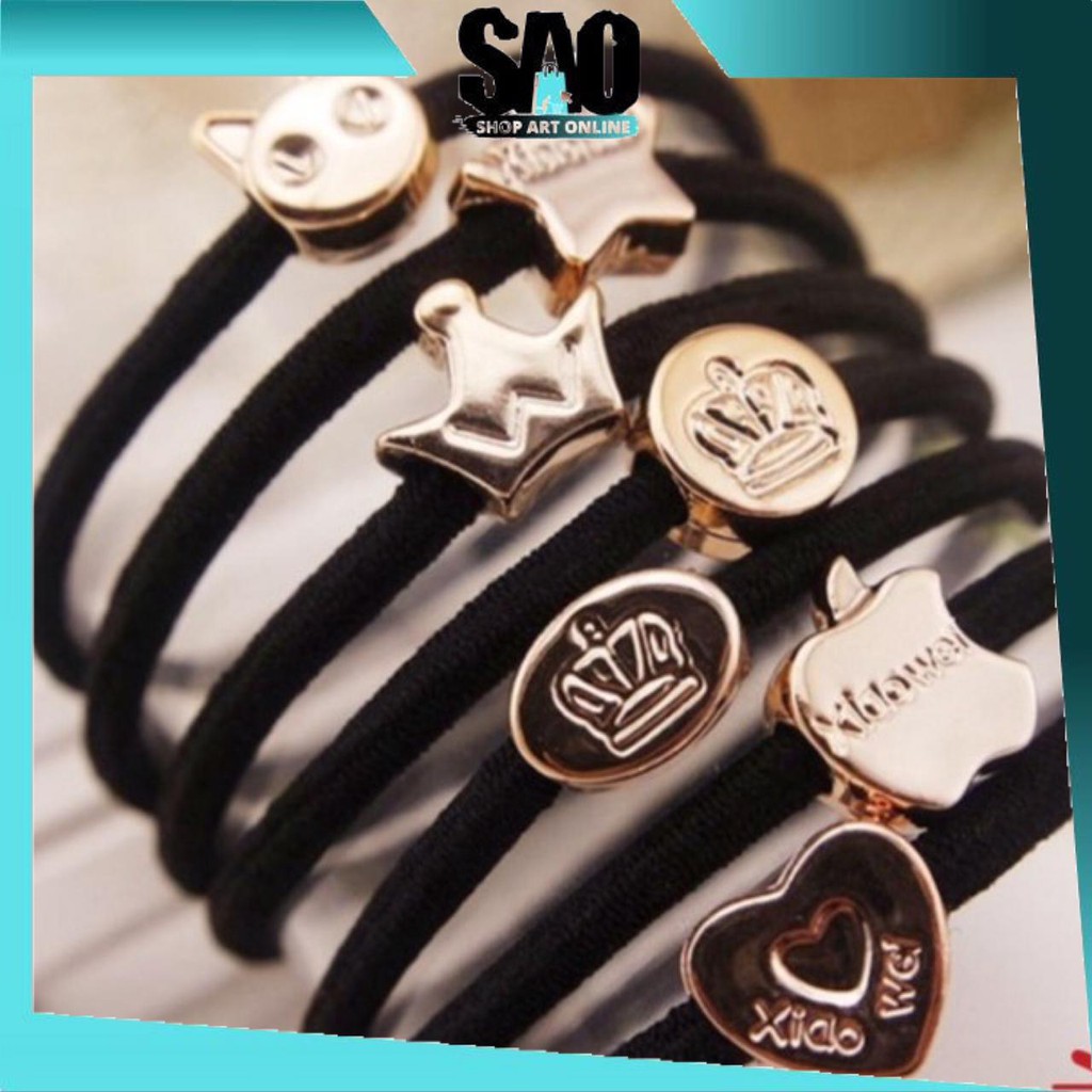 SAO - K620 ผมสีดําผูกแฟชั่นเกาหลีตัวอักษรผมผูกยืดหยุ่นผู้ถือผมหางม้า