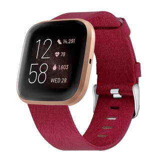 สายนาฬิกาข้อมือ ผ้าแคนวาส พิมพ์ลาย ระบายอากาศ สําหรับ Fitbit Versa / Versa 2 Versa Lite 64005