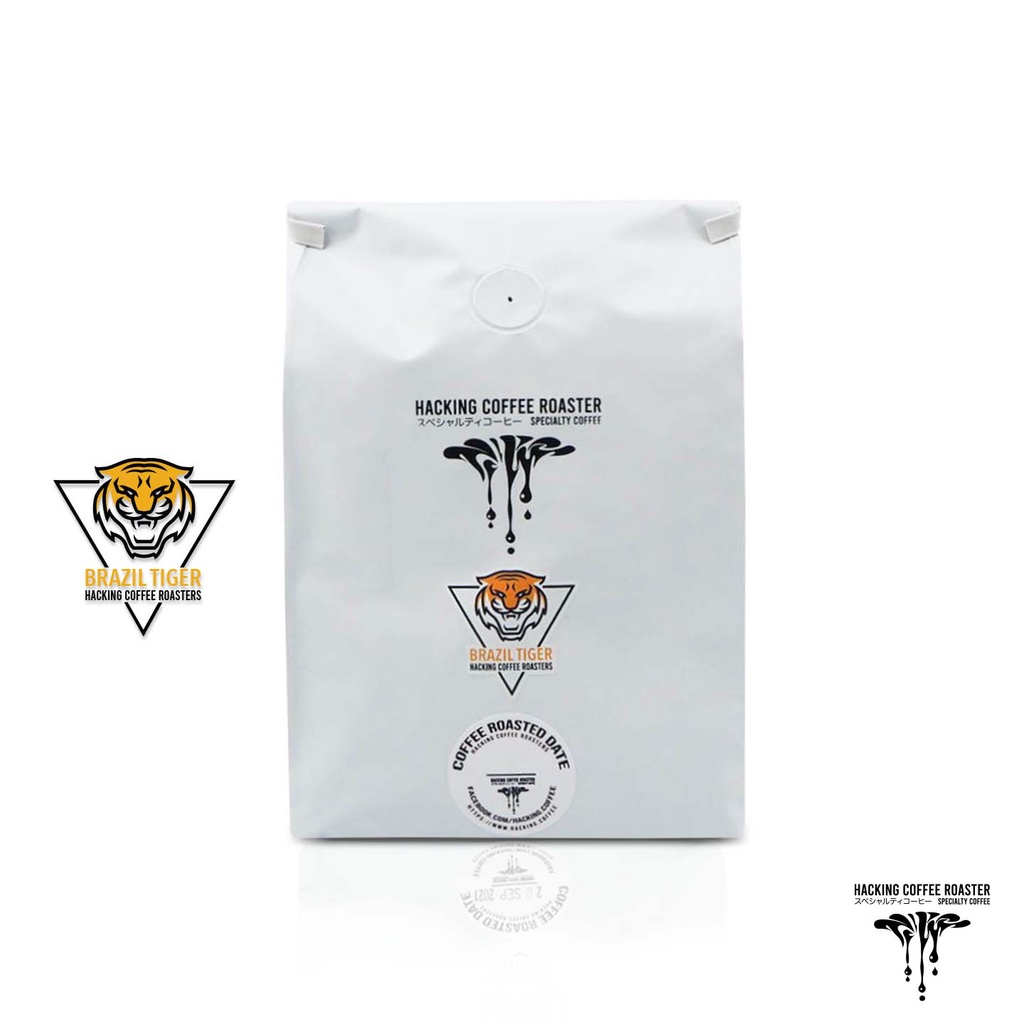 𝗛𝗮𝗰𝗸𝗶𝗻𝗴 𝗖𝗼𝗳𝗳𝗲𝗲 | 𝗕𝗿𝗮𝘇𝗶𝗹 𝗧𝗶𝗴𝗲𝗿 แท้ 100% เมล็ดกาแฟบราซิล Medium-Dark Nutty, Chocolate