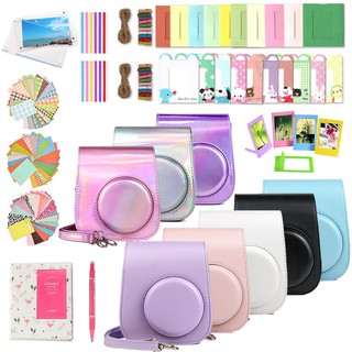 PU Leather Shoulder Bag Case Cover For Fujifilm Instax Mini 11 Camra + 64 Pockets Film Album + 10-IN-1 Kits