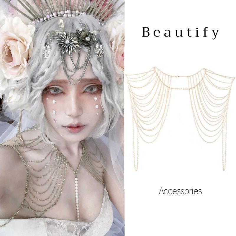 𝓑𝓮𝓪𝓾𝓽𝓲𝓯𝔂 เครื่องประดับสร้อยประดับร่างกายใส่ทับกับชุดเป็นเครื่องประดับชุดเก๋-เก๋เพิ่มดีเทลความอลังการให้ลุคของคุณ