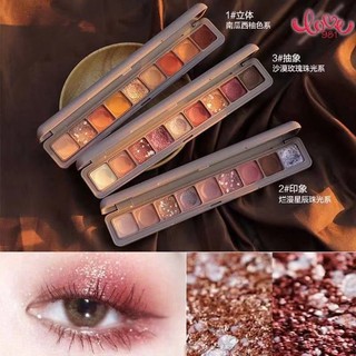 C.18 lameila พาเลทอายแชโดว์แบบยาว 9 สี เนื้อดินน้ำมัน สีสวย ติดทน กันน้ำ 9 ช่อง C.18