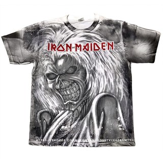 เสื้อยืดสีขาวเสื้อยืด IRON MAIDEN