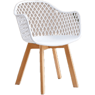 เก้าอี้โมเดิร์นสีขาว เก้าอี้คาเฟ่ เก้าอี้พลาสติก เก้าอี้เอนหลัง เก้าอี้ร้านอาหาร เก้าอี้คาเฟ่ รุ่น Gardenia (FY130J)