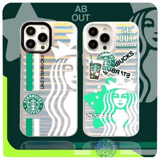 เคสโทรศัพท์มือถือ แบบนิ่ม ลาย Starbucks ไล่โทนสี สําหรับ Apple Iphone 13promax 12 Xs 11 Xr