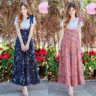 ชุดเซต2ชิ้น เอี๊ยมลายดอก