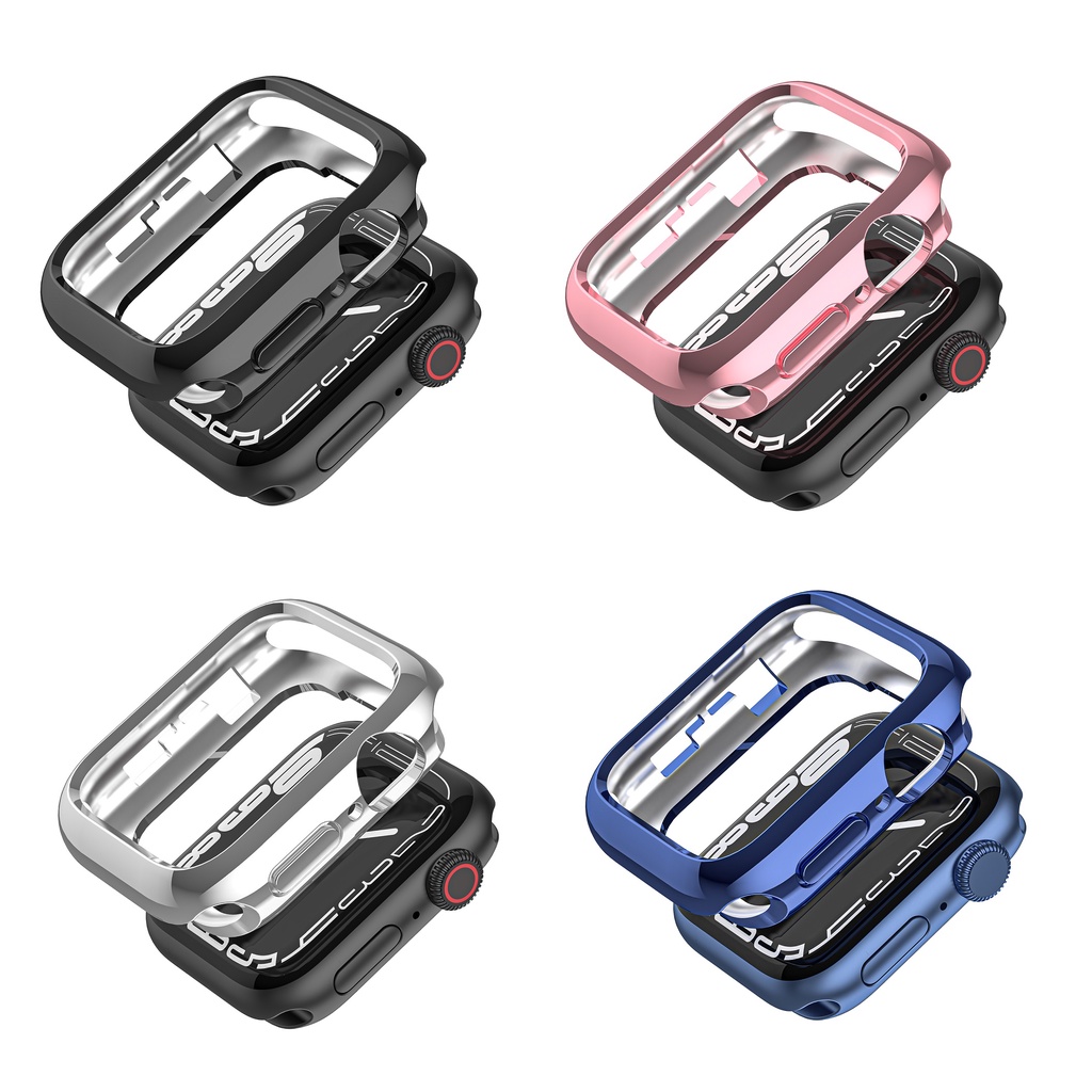 เคสโทรศัพท์มือถือแบบนิ่ม TPU กันกระแทก สําหรับ Watch Case Series9 8 7 se 6 5 4 3 2 1 ขนาด 45 มม. 41 มม. 40 มม. 38 มม. 44 มม. 42 มม. เคส i watch case - รูปที่ 3