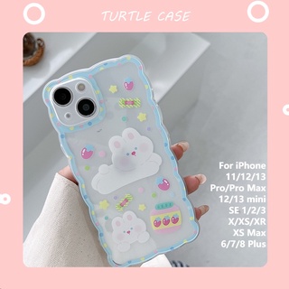 [พร้อมส่ง] เคสโทรศัพท์มือถือ ซิลิโคน ลายการ์ตูนกระต่าย คลื่นใหญ่ สําหรับ iPhone 14 13 12 11 PROMAX XS XR XSMAX SE2020 6 7 8PLUS MINI