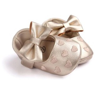 Baby PU Leather Moccasins Shoes Bow Tie Soft Soled Non-slipFootwear Crib Shoes -