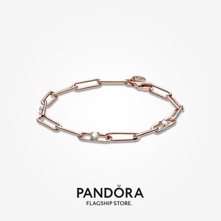 Pandora สร้อยข้อมือเงิน 14k ชุบโรสโกลด์ และหิน ของขวัญวันเกิด คริสต์มาส t925