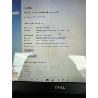 โน๊ตบุคมือสอง dell corei3-6006u cpu2.0Ghz ram4Gb ความจุ1TB ใช้งานปกติ