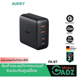 หัวชาร์จเร็ว AUKEY PA-B7 Omnia 100W 4-Port USB C Charger, PD Charger with GaNFast , USB C Laptop Charger Power Delivery