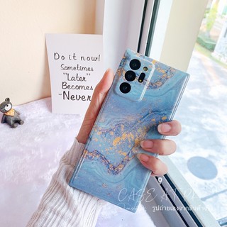 🏖ส่งจากไทย☀️เคสหินอ่อน สีฟ้าทอง กากเพชรในตัว กันกระแทก สำหรับ Case Samsung S20plus S20fe Note20ultra Note10plus iPhone