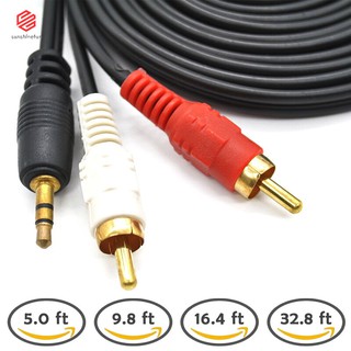 3 . 5 มม. Male Jack To Av 2 Rca Male สายเคเบิ้ลเสียงสเตอริโอ Aux Mp 3 Pod Tv Sound Speak