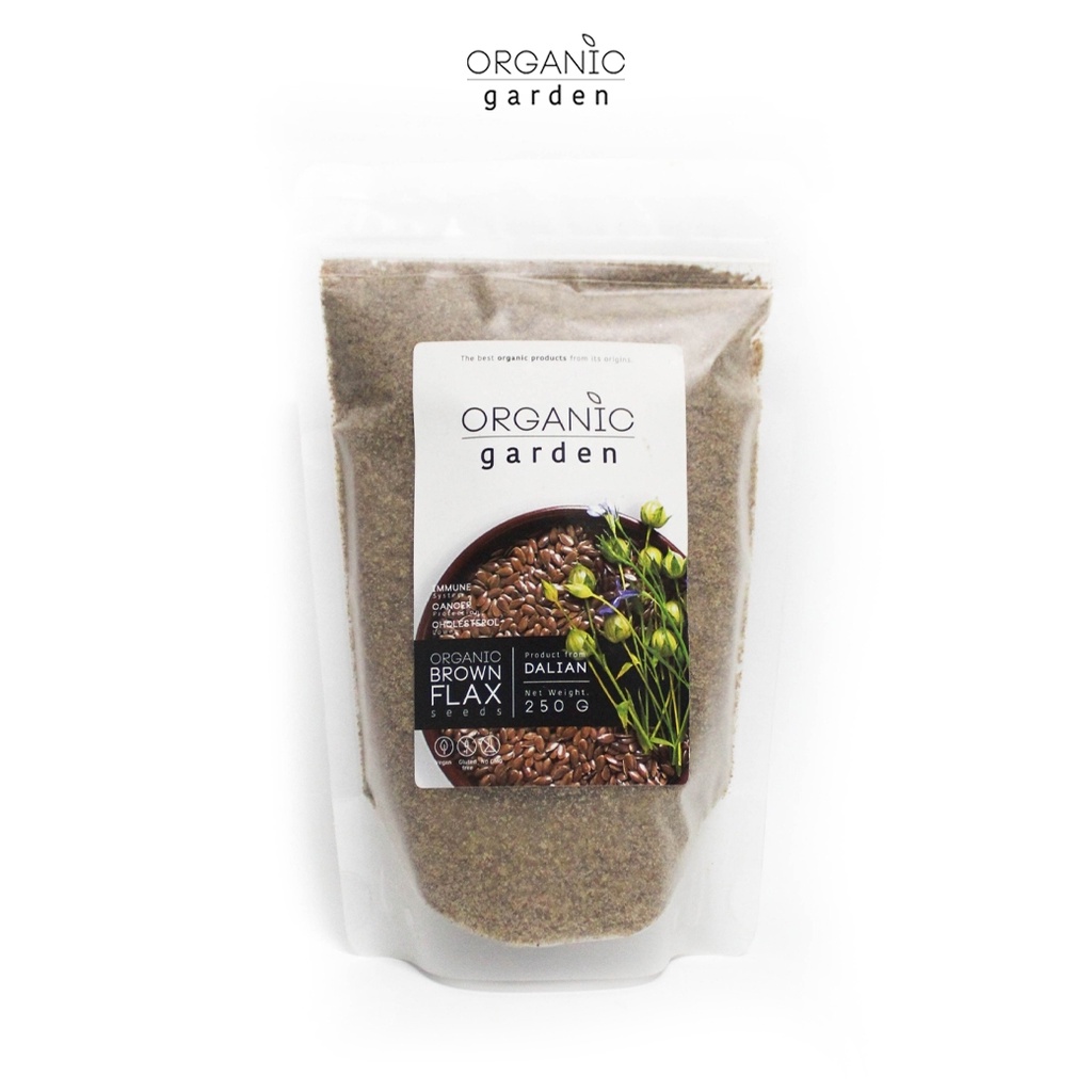 แฟล็กซ์ แบบบด สีน้ำตาล 250g. brown Flax Seeds  (อาหารเสริมสำหรับเด็ก 6 เดือนขึ้นไป)