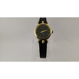 GUCCI WOMENS BLACK &amp; GOLD DIAL SWISS QUARTZ (มือสอง)