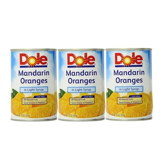 โดล ส้มแมนดารินในน้ำเชื่อม 425 กรัม x 3 กระป๋อง Dole Mandarin Orange in Syrup 425g x 3 Cans