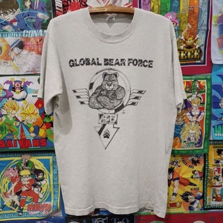 เสื้อยืดมือสอง Vintage Usa งานเก่า 90s Global Bear Force Size L.อก22/ยาว29.5