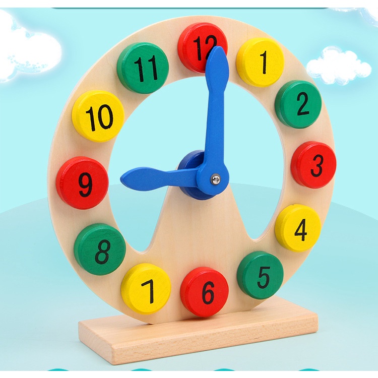 การเรียนรู้และการศึกษาChildren Montessori Wooden Clock Toys Cognition ...