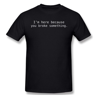 เสื้อยืดผ้าฝ้าย คอกลม พิมพ์ลายโปรแกรมเมอร์ Geekit IT S Im Here สําหรับผู้ชาย