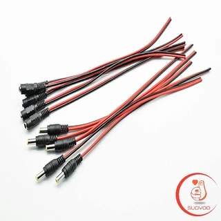 ตัวผู้ ตัวเมีย เชื่อมต่อ อุปกรณ์ แจ๊คเสียบ DC 5.5*2.1 mm ซ็อกเก็ตปลั๊กแจ็คเสียบสายเคเบิล 12 โวลต์ Pure copper core plug