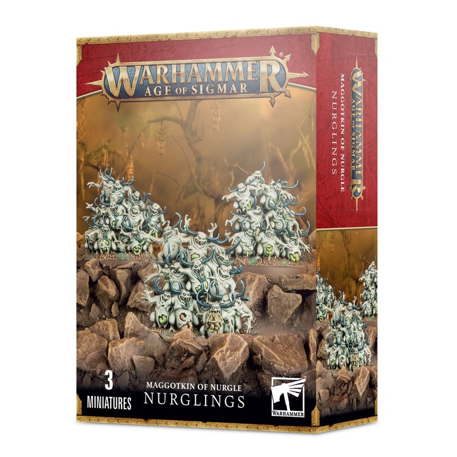 [GW พร้อมส่ง] WARHAMMER 40K/AOS : CHAOS DAEMONS/MAGGOTKIN OF NURGLE : NURGLINGS โมเดลเกมสนามจำลอง