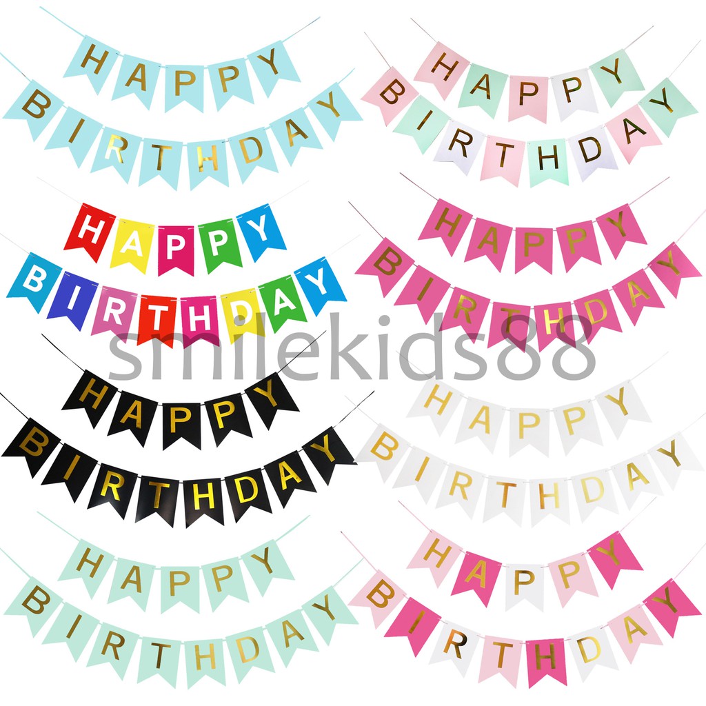 พร้อมส่ง ธงวันเกิด HAPPY Birthday Flag