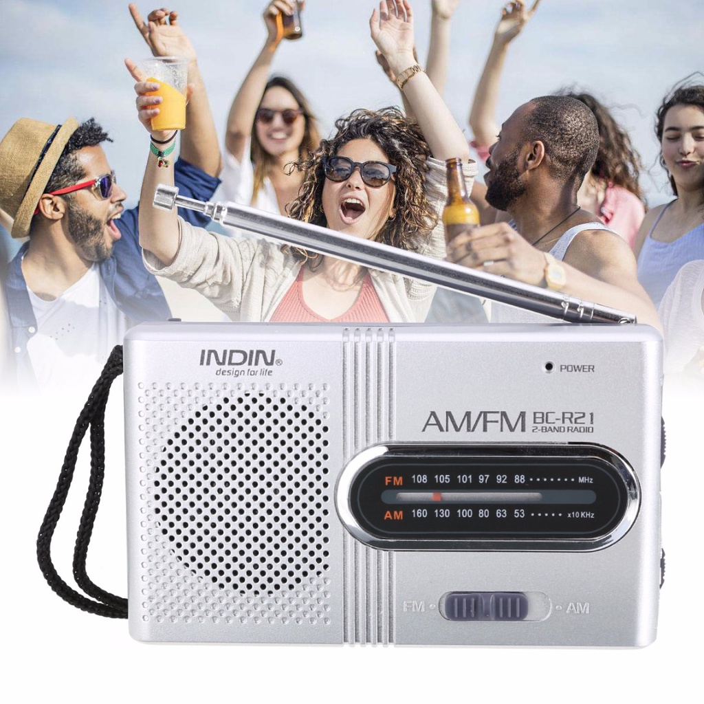 ใหม่ AM/FM เสาอากาศแบบยืดไสลด์แบบพกพาขนาดเล็กวิทยุ Pocket World Receiver ลําโพง