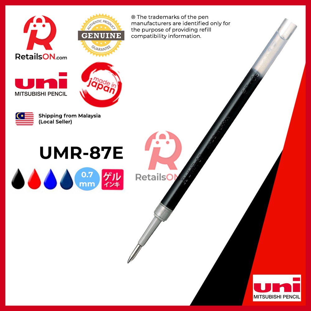 Mitsubishi Uni-ball Refill - Signo Gel - UMR-87E (0.7 mm) - หลากสี (1pc) / Uniball Uni / [ขายปลีก]