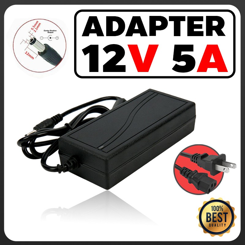80 บาท Adapter 12v 5a อะแดปเตอร์ 12โวล์ท5แอมป์ Audio
