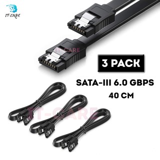 3 เส้น SATA 3.0 Cable 6 Gb/s 40 ซม. หัวตรงทั้งสองด้าน (สีดำ)