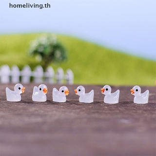 Home เป็ดเรซิ่นเรืองแสงในที่มืด ขนาดเล็ก สําหรับตกแต่งบ้านตุ๊กตา สวน DIY 10 ชิ้น