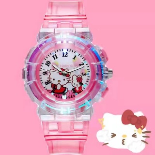 นาฬิกาเด็ก Hello Kittyสีสันสดใส เรืองแสง นาฬิกาเด็กนักเรียนหญิงนาฬิกาข้อมือ Kids Watch Girls(K  2 zhi)