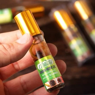 ยาหม่องน้ำรากโสม ยาหม่องน้ำ Green Herb oil กรีนเฮิร์บ ยาหม่องน้ำสมุนไพรรากโสม 8CC
