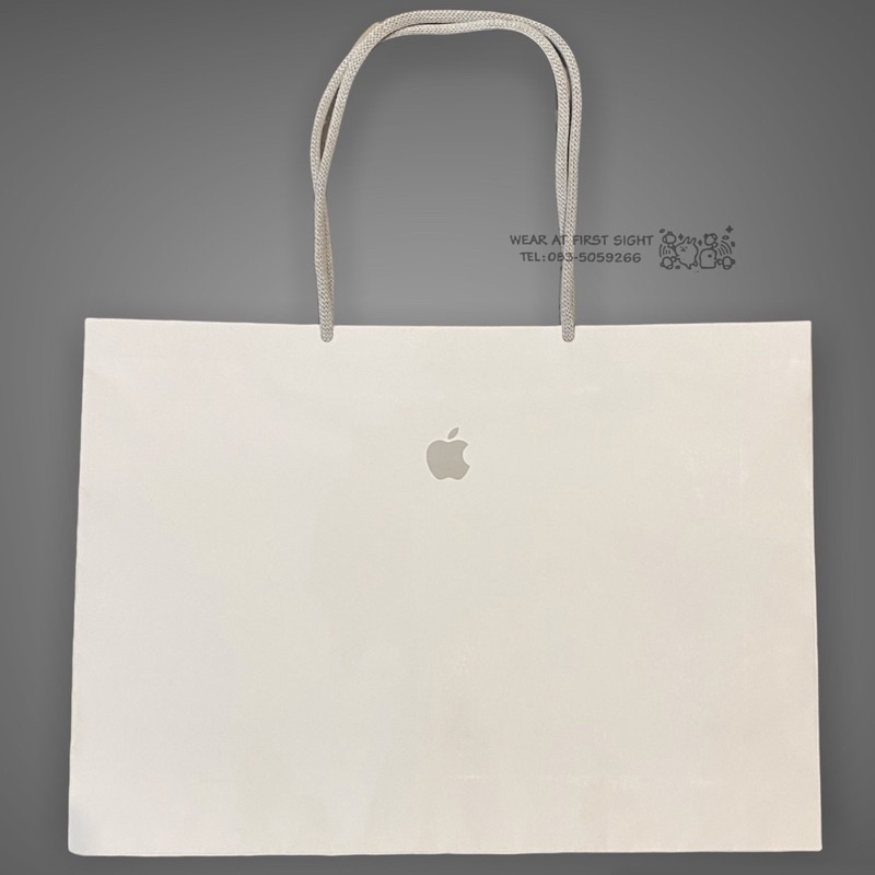 ถุง Apple Store ถุงกระดาษ แอปเปิ้ล ใบใหญ่ ( ใส่กล่อง macbook , ipad ได้ ) / ใบเล็ก 💥 apple store bag