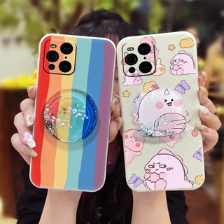 cute protective case Phone Case For OPPO Find X3/X3 Pro quicksand phone case Rotatable stand Anti-fall The New