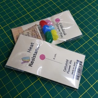 เข็มหมุดดอกไม้ เข็มหมุดหัวแบน Celluloid Flower Pin Made in Japan