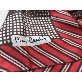 ผ้า silk คลุมไหล่ผืนใหญ่ pierre cardin 100% Silk