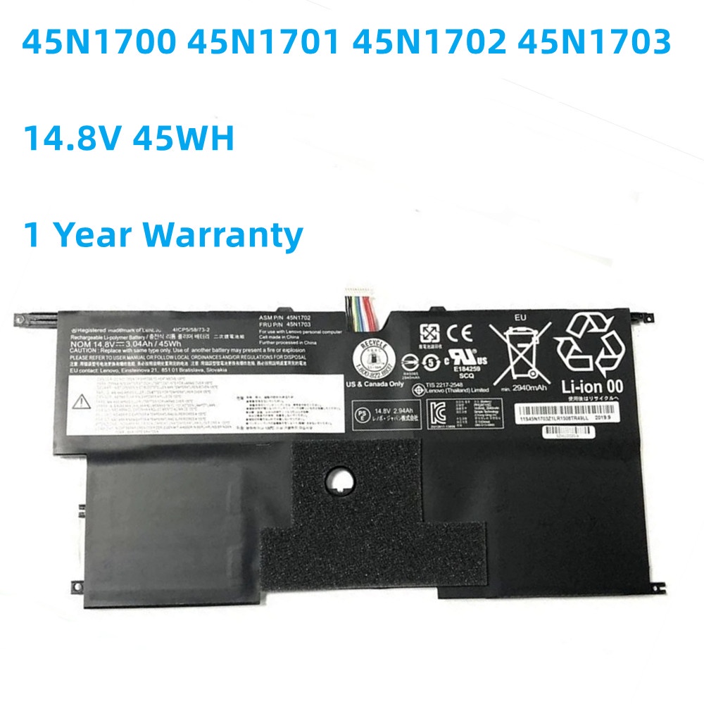 New 14.8V 45WH 45N1700 45N1701 45N1702 45N1703 battery Apply to Lenovo ThinkPad X1 carbon Gen 2 20A7 20A8 2014 laptop #1