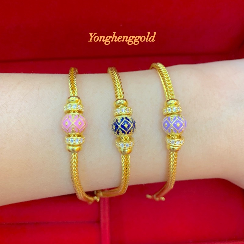 สร้อยข้อมือทอง2สลึง Yonghenggold ลายเบนซ์คั่นลงยาทองคำแท้965 ทักแชทเลือกลายได้ค่ะ Miukin12 2693