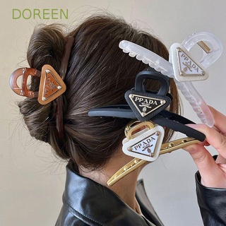 Doreen สามเหลี่ยม ป้าย กิ๊บ กรงเล็บ หรูหรา แฟชั่น ผู้หญิง ฉลาม กิ๊บติดผม ที่คาดผม เด็กผู้หญิง สไตล์เกาหลี กิ๊บติดผม