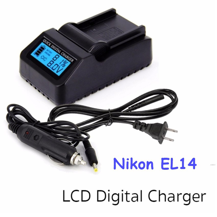 แท่นชาร์จแบตกล้องมีจอ LCD DIGITAL CHARGER Nikon EL14 For Nikon D3100 D3200 D3300 D5200 D5300 D5500 P