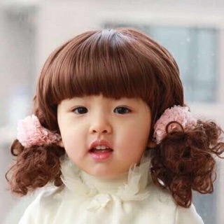 Babygaga วิก ผม สาวน้อย ผมแกะ ลอน Pigtail Curly Hair Wig